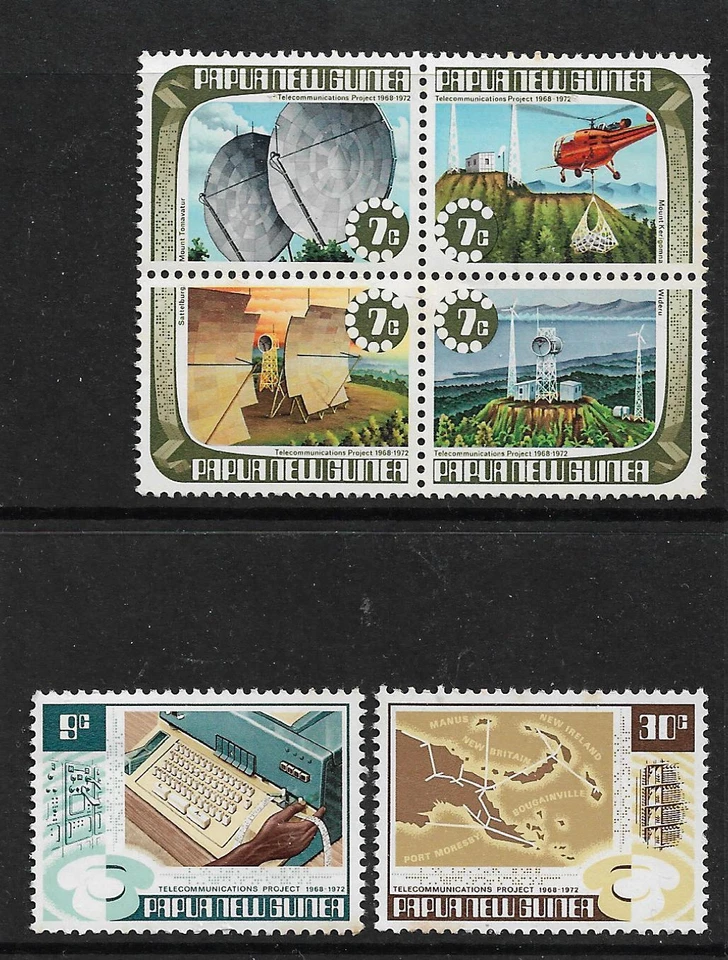 1972 Communications set of 6 in Block of 4 & 2 Singles MH/ MUH/MNH as Issued  - Image 1 of 1
