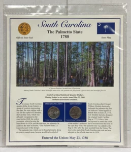 2000 South Carolina State Quarters - Postal Commemorative Society w/(2) Stamps - Picture 1 of 2