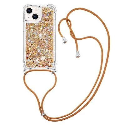 Crossbody Quicksand Glitter Gold Loves Shockproof Case Cover For Various Phone - Image 1 of 4