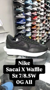 SACAI LD WAFFLE X SACAI NERO RETRÒ OG TAGLIA 7 BV0073 002 AUTENTICO VINTAGE SCATOLA RARA - Foto 1 di 5