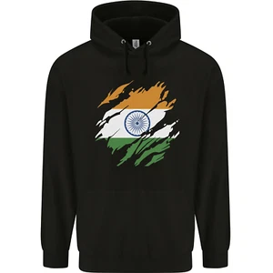 Torn India Flag Indian Day Football Childrens Kids Hoodie - Picture 1 of 88