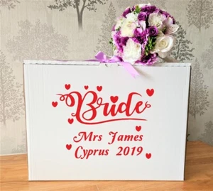 Personalised Wedding Dress Storage Travel Box Personalised Cabin Size Box - Picture 1 of 3