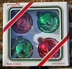 Glas Vintage Schneeflocke Ornament (4 Stück) **Made in USA** - Bild 1 von 2