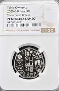 2020 50p Proof Team Great Britain Tokyo Fifty Pence PF69 NGC Royal Mint - Bild 1 von 2