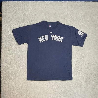 Camisa de manga corta New York Yankees MLB azul majestuosa Don Mattingly para hombre L Foto 1 de 4