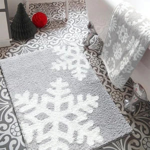 Tappeto Natalizio Grigio Fiocco di Neve Gioia 2x3, Peluche Morbido Carino Invernale Stagionale Natale... - Foto 1 di 9