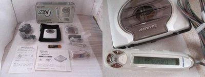 Lecteur MD portable Sharp MD-DS33-A bleu avec adaptateur secteur et chargeur ... - Photo 1/4