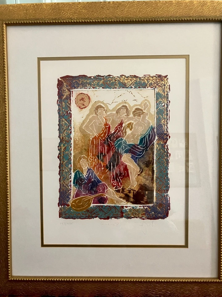 Roy Tonkin Graces IV Mujeres Desnudas Firmado Esmaltado Grabado Serigrafía Impresión #134/275 Foto 1 de 4