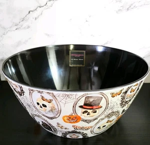 Christian Siriano NY Halloween Melamine Candy XL Bowl 14" x 6" Printed Skulls - Picture 1 of 9