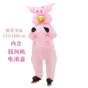 Pink Pig Inflatable Costume For Adult Funny Animal Mascot Cosplay Dress Blow Up - Picture 1 of 7