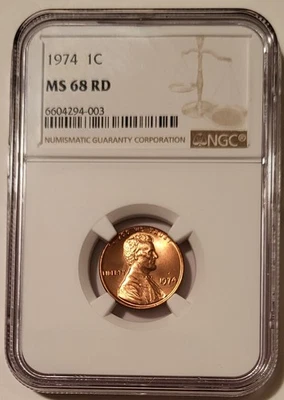 NGC 1974 Lincoln Memorial Cent MS68 RED - Image 1 of 4