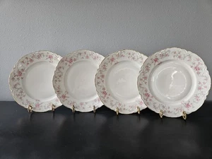 (4) Hutschenreuther RICHELIEU 10" Dinner Plates Set Of 4 Vtg Pink Roses Floral - Picture 1 of 6