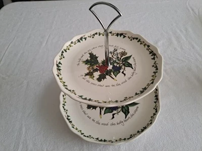 Portmeirion the Holly & The Ivy Two Tier Cake Stand - Image 1 of 4