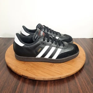 Adidas Samba Classic Jugend Größe 4,5 Schuhe Core Schwarz Gold Wildleder Fußball Turnschuhe - Bild 1 von 10