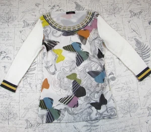 Raro Top Mariposa Malla Tejida Italia Hecho Carl Opik De Colección Mujer Talla It 42 EE. UU. 8 - Imagen 1 de 9