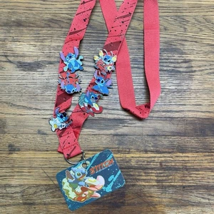 Disney Pin Stitch Experiment 626 Red Deluxe Lanyard Retired WDW - Picture 1 of 9