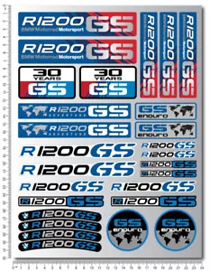 bmw Motorrad R1200GS decals laminated sheet stickers r1200 GS Adventure Blue - Picture 1 of 1