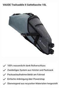 VAUDE Trailsaddle II Satteltasche 10L Farbe Heron - Bild 1 von 2