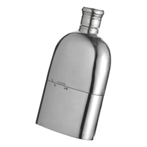 ANTIQUE - Solid Sterling Silver - 2 Part HIP FLASK - Thomas Johnson - 1842 - Picture 1 of 5