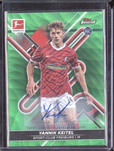 Yannik Keitel 2021-22 Topps Finest Bundesliga Green Wave Auto RC 27/30