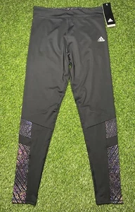 Adidas Legging Girls Climalite NWT Size XL 14/16 Black Multi Color Design AK4460 - Picture 1 of 5