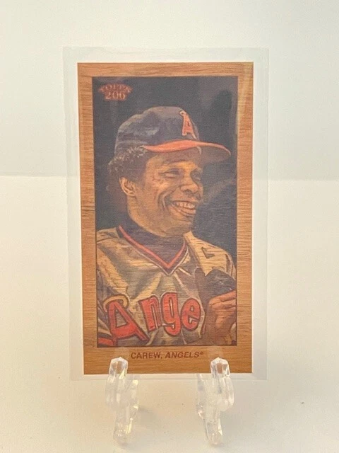Rod Carew 2022 Topps 206 Wave 2 Wood Paper Stock Mini SP /20 - CALIFORNIA ANGELS - Image 1 of 2