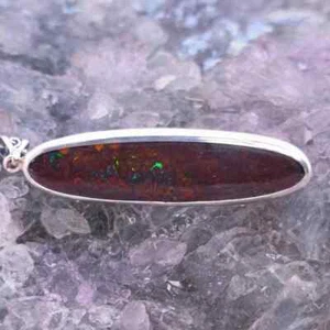 Velkarin Queensland Boulder Opal 35.00ct S925 Silver Handmade Pendant - Foto 1 di 8