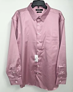 Murano Men's Dress Shirt 18/35 Deep Mauve Solid Long-Sleeve Stretch NWT - Picture 1 of 7