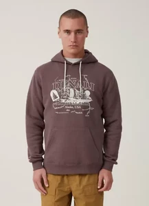 Cotton:On Men's Graphic Fleece Pullover Hoodie Sweatshirt Denali Alaska Size M - Picture 1 of 4