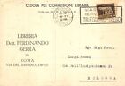 17-70E) Cedola Commissione Libreria Dott Ferdinando Gerra Roma Viaggiata 1937