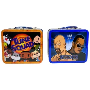 Lote de lonchera de metal Funko POP WWE Wrestlemania Rock Space Jam Legacy Tune Squad - Imagen 1 de 3