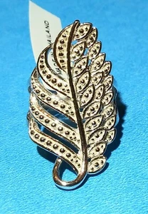 UNIQUE BALINESE DESIGN LEAF RING 7.49 GRAMS OF .925 STERLING SILVER. SIZE 6 - Picture 1 of 8