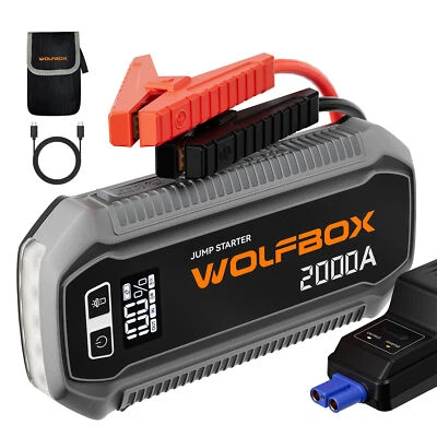 WOLFBOX 2000A Car Jump Starter Booster Jumper Box Power Bank Battery Charger