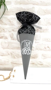 Schultüte Zuckertüte Stoff 35 cm Bezug Schulabschluß Abitur Geschenk Abi 2025 - Bild 1 von 5