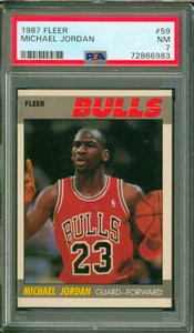 1987-88 Fleer MICHAEL JORDAN #59 Chicago Bulls HOF PSA 7 NM Bold Color A BEAUTY! - Picture 1 of 2