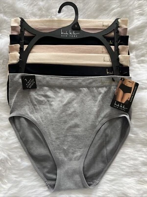 Nicole Miller pacote com 7 cuecas elásticas 4 vias sem costura preto e cores claras pequenas - Imagem 1 de 4