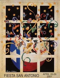 SAN ANTONIO FIESTA 2001 POSTER 24 X 36 Inches Looks beautiful - Picture 1 of 2