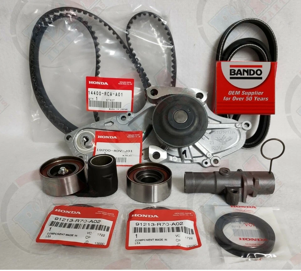 GENUINE + OEM Complete Timing Belt & Water Pump Kit for Honda Accord MDX RDX RLX Foto 1 de 1
