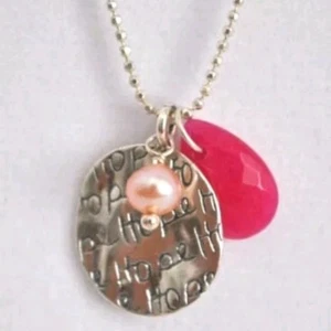 Silpada Sterling N3160 NEU Hoffnung Brustkrebs Bewusstsein Tapferkeit rosa Halskette - Bild 1 von 12