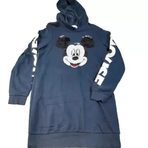 Disney Mickey Mouse Long Hoodie Sweatshirt Pailletten dunkelblau 12-14 Jahre H&M - Bild 1 von 9
