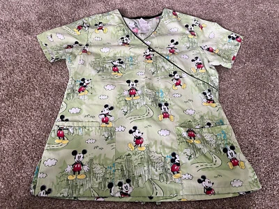 Blusa Médica Disney Mickey Mouse Mujer Talla Pequeña Verde Uniforme de Enfermera Foto 1 de 4