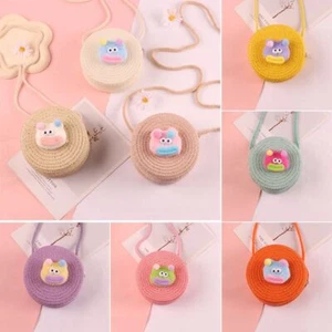 Mini Summer Beach Bag Cute Doll Women Crossbody Purse Vintage Straw Bag - Picture 1 of 19