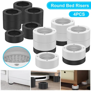 4Pcs Round Furniture Riser Heavy Duty Bed Chair Riser Support 1300lb Washer〼+◪ - Picture 1 of 18