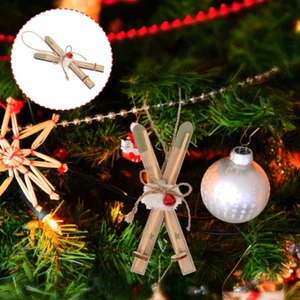 Holz Schlitten Ornamente Weihnachtsbaumschlitten -Ornamente Baby - Bild 1 von 12