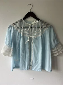 Chaqueta de Cama De Colección Wonder Maid Para Mujer Manga de Encaje Talla L Coqueta Boho Azul Núcleo de Hadas - Imagen 1 de 9
