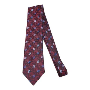 Brioni dis.FSL12 Neck Tie Red Black Paisley Mens Tie 100% Silk Made in Italy - Picture 1 of 5