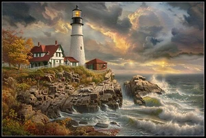 Cape Elizabeth Lighthouse - Chart Counted Cross Stitch Patterns Needlework DMC - Picture 1 of 2
