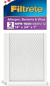 Air Filter 14x24x1 MERV 12 AC Air Filter 10-Pack, Allergy Friendly, Pleated - Picture 1 of 3