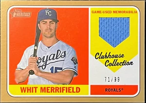 Whit Merrifield 2018 Topps Heritage High Number #CCR-WM Clubhouse Relic Gold /99 - Picture 1 of 2