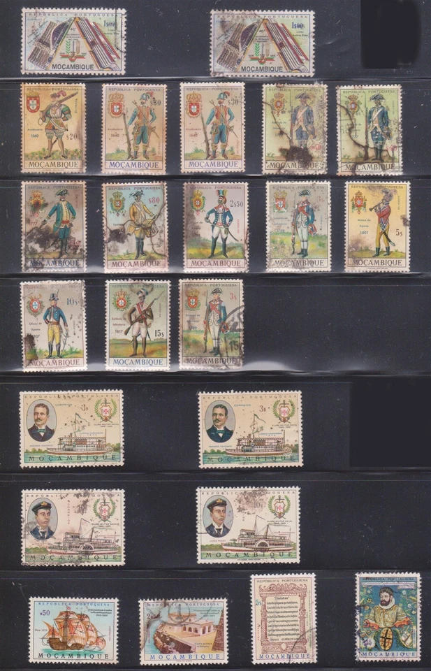 (F279-27) 1967 Mozambique mezcla 4 lotes 23 sellos centavos militares y navales (AB)  Foto 1 de 1